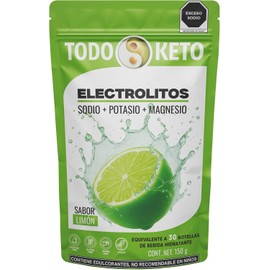 Electrolitos en Polvo Todo Keto 150g 30 Porciones Con Stevia Sin Azúcar Sodio, Potasio y Magnesio Sin Edulcorantes Artificialies Sin Colorantes Runners, Ciclismo y Gym (limón)