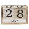 Wooden Perpetual Block Calendar for Desk, Wood Month Date Display