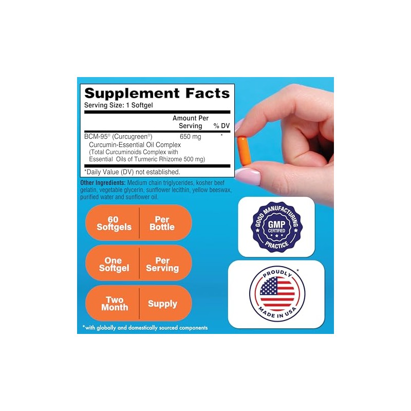 Curcumin as BCM-95® (CURCUGREEN®) 650 mg complejo de cúrcuma (500