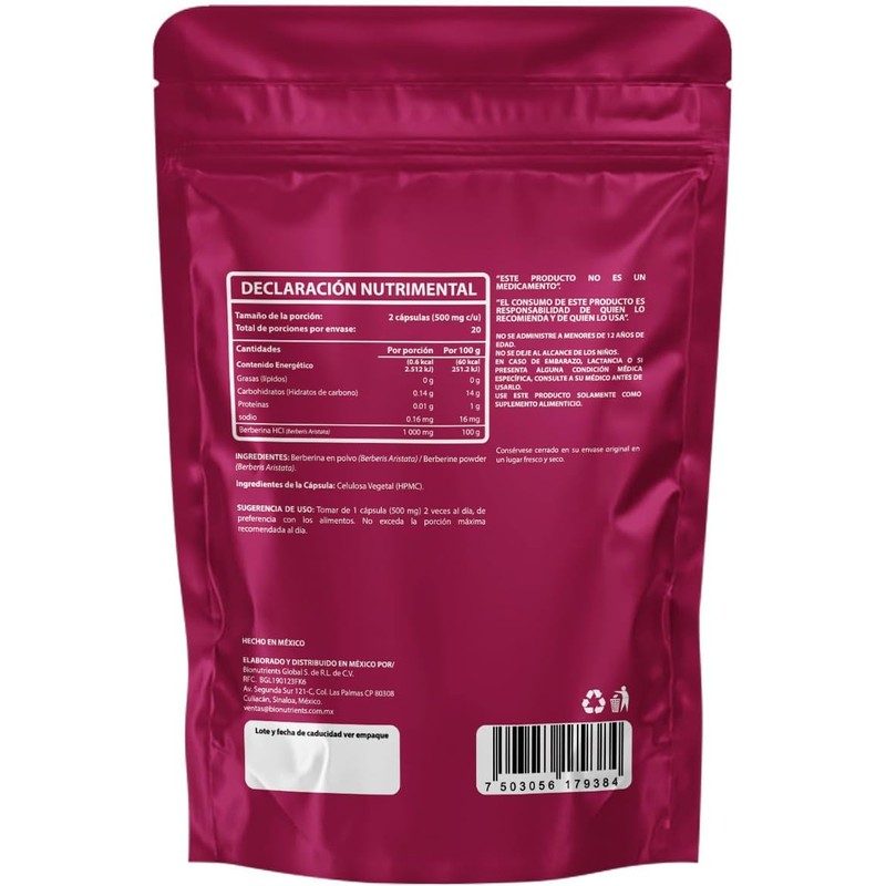 Wellthy Pure Berberine 500mg Supplement – 100% Berberis Aristata, 40