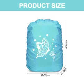 Rain Cover Backpack, 35L Rain Cover School Bag, Reflective Backpack Cover, Waterproof, Rain Cover Backpack, Reflector Backpack Cover, Backpack Rain Cover for Boys Girls Beginners to School