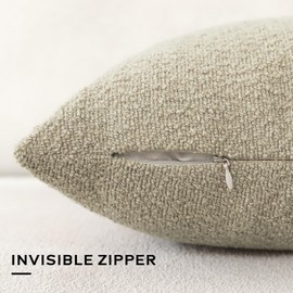 Artscope Pack of 2 Textured Boucle Cushion Covers Square Pillow Cases Cozy Soft Decorative Couch Pillow Covers for Chair Sofa Bedroom Living Room Home Decor 50x50cm, Oatmeal