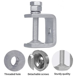 WMAZtool Stainless Steel Small C Clamp Set, 1 Inch Heavy Duty Metal C-clamp, Mini Tiger Clamp G-Clamp U Clamps with Stable Wide Jaw Opening/I-Beam Design for Woodworking Mounting Welding, 6pcs