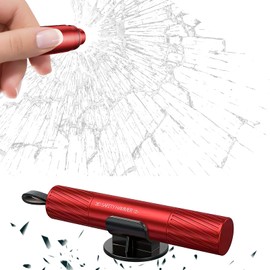 Yesimola 1 x Car Safety Emergency Hammer Car, Emergency Hammer Car with Seat Belt Cutter, 2-in-1 Emergency Hammer Car, Compact Portable Emergency Hammer, Emergency Escape Tool for Cars (Red)