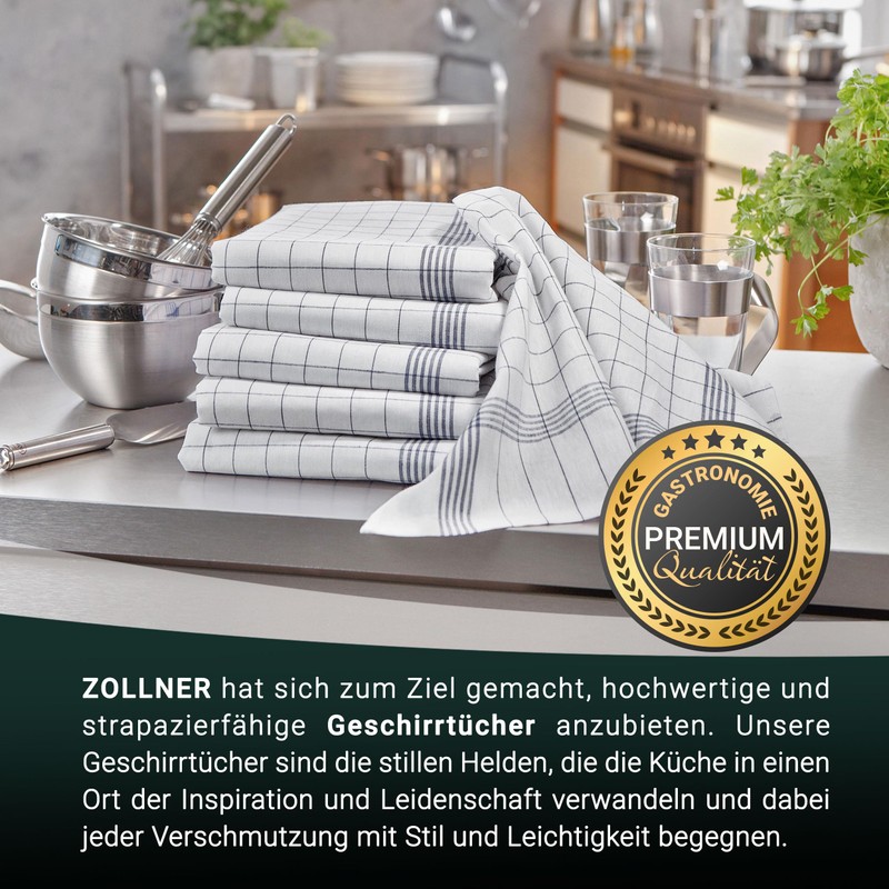 ZOLLNER Set of 5 Cotton Tea Towels in 50 x