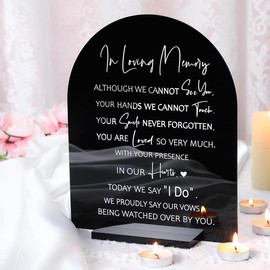 Memorial Table Sign for Wedding, Acrylic Wooden Wedding Reception Signs, Sympathy Gift in Loving Memory Wedding Sign, Wedding Memorial Signs for Wedding Gift Anniversaries Reunions(Classic) Decor Heaven - Color: Elegant