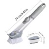 Soap Gray Dispensing Dish Brush With Buckle Sponge，Non-Scratch Kitchen Scrubber