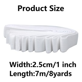 pson 8 Yards Sewing Knit Elastic Spool, White Elastic Spool for Sewing, Crafting, DIY, Wig, Pants Waist(2.5cm/1Inch Wide)