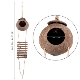 Ipetboom Gecko Food 1 Set Leopard Gecko Tank Accessories, Coconut Hide for Reptiles with Ladder Reptile Cave Reptile Hideouts for Chameleon Lizard Gecko Hermit Crab Gecko Accessories