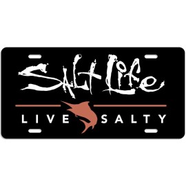 BRAND NEW SALT LIFE BLACK LICENSE PLATE MARLIN THEME PVC SAT927 FREE SHIP