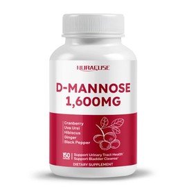 NURAFUSE NURAFUSE D-Mannose with Cranberry, Uva Ursi, Hibiscus, Ginger, Black Pepper - Supports Urinary Tract Health, Bladder Cleanse - Made and Tested in The USA