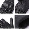Harssidanzar Mens Winter Warm GoatSkin Leather TouchScreen Motorcycle Gloves GM041CA,
