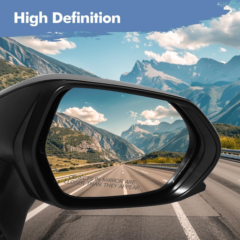 PM Auto Right Passenger Side Mirror, Power Non-Heated Paintable Manual