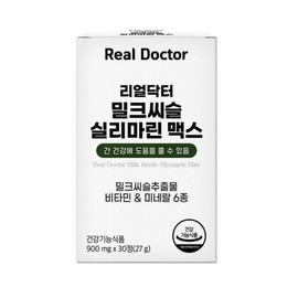 Real Doctor 1+1리얼닥터 밀크씨슬 실리마린 맥스 30정 1개 1개월분 1+1 Real Doctor Milk Thistle Silymarin Max 30 Tablets 1 Pack 1 Month Supply