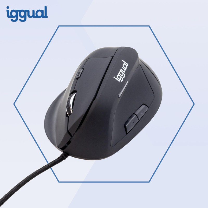 iggual Ratón Vertical USB ERGO-V 2400DPI Black
