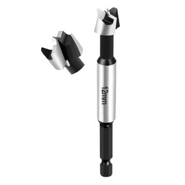 NICAVKIT Professional 12 mm Forstner Drill Bit for Wood, 12 mm Forstner Drill Bit Hole Cutter with Hex Shank, Wood Drill, Pot Drill, Art Drill for Wood