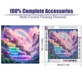 BOHADIY Rainbow Waterfall 5D Diamond Painting Kits for Adults Beginners,DIY Diamond Art Kit Full Round Drill,Paint by Diamonds Dot Gem Arts and Crafts Crystal Sets,Home Wall Decor 12x12inch