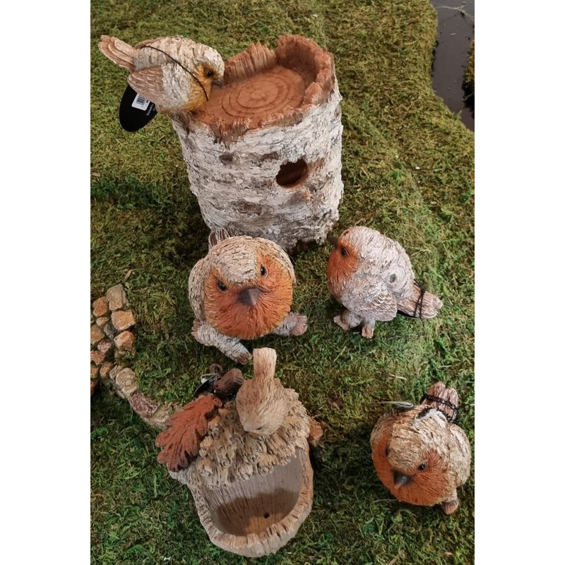 Vivid Arts - SB-ROBN-G Silver Birch Robin Wood Effect Garden