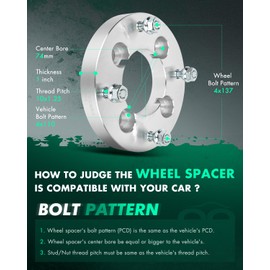 SCITOO 2Pcs 4x110 to 4x137 Wheel Adapters 1" Center Bore 74mm Studs 10x1.25 4 Lug Wheel Spacers Adapters Fit for Honda ATC250R TRX300 FourTrax TRX300FW FourTrax 4x4 TRX350 TRX350D