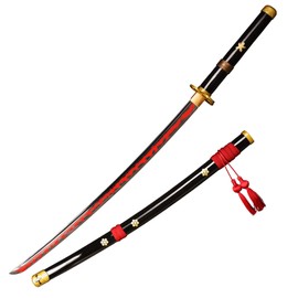 Sword Valley Roronoa Zoro Anime Swords, Handmade Katana Japanese Samurai Sword (F-Yamo Black)