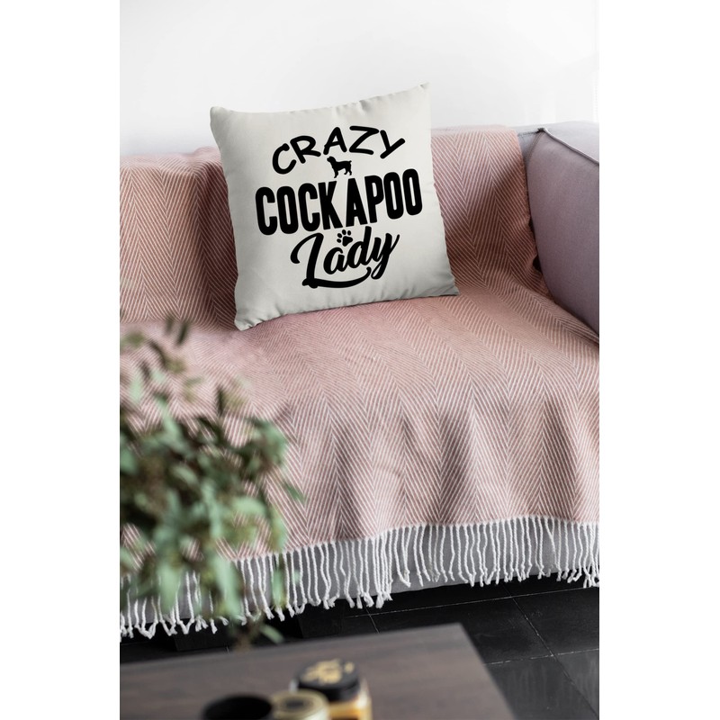 Cockapoo Cushion Cover - Crazy Cockapoo Lady Scatter Cushion Home