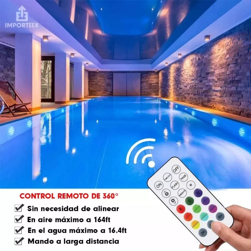 Importeek 3pz Lampara Sumergible Led Rgb Acuario Pecera Alberca