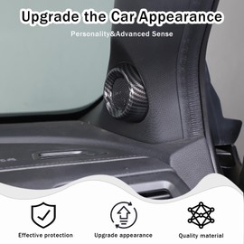 HIRUFAIT 2PCS A Pillar Speaker Ring Trim for Honda Pilot 2016-2022/ Ridgeline 2020-2023/ Passport 2019-2023, A Pillar Audio Horn Frame Cover Protector Accessories ABS (Carbon Fiber Pattern)