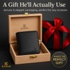 K KANAK -Prince Wallet, Genuine Leather Wallet,Bifold Men's Wallet, Safe