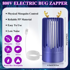 Qualirey 4 Pack Bug Zapper for Indoor Outdoor Electric Mosquito Zapper USB Electric Pest Control Insect Fly Zapper Mosquito Killer Portable Camping Fly Trap for Home Living Room Office Camping