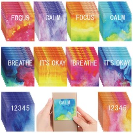 80 Pcs Anxiety Sensory Stickers with Inspirational Quotes Calm Textured Strips Relief Mental Health Stickers School Office Adhesive Sensory Tape Anti Stress Toys for Adults Teens (Classic)