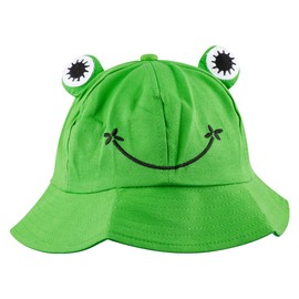 Thyonta Frog Bucket Hat Cute Cartoon Fisherman Cap Foldable for Kid Adult Outdoor Travel Summer Outfits Green