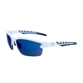 OPTX Europe Sports Glasses with Polarised Lenses, Lightweight Frame, Ergonomic and Durable, Available in Multiple Models and Colours, Includes Glasses Case, White, Size: Full