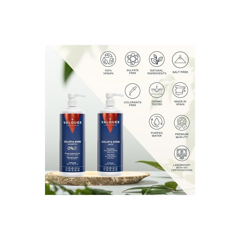 Valquer Pack Color y Brillo Shampoo y Mascarilla Efecto Frío