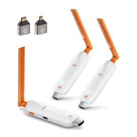 TIMBOOTECH Wireless HDMI 2 Receivers and Transmitter with LED Screens, Up to 6 RXs, 4K/1080P HD Output, 5.8GHz, Wireless HDMI Splitter for Laptop/Camera/Cable Box Casting to Multiple Screens 165FT/50M