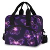 Purple Butterfly Lunch Bag, Insulated Lunch Tote Bags Cooler Reusable