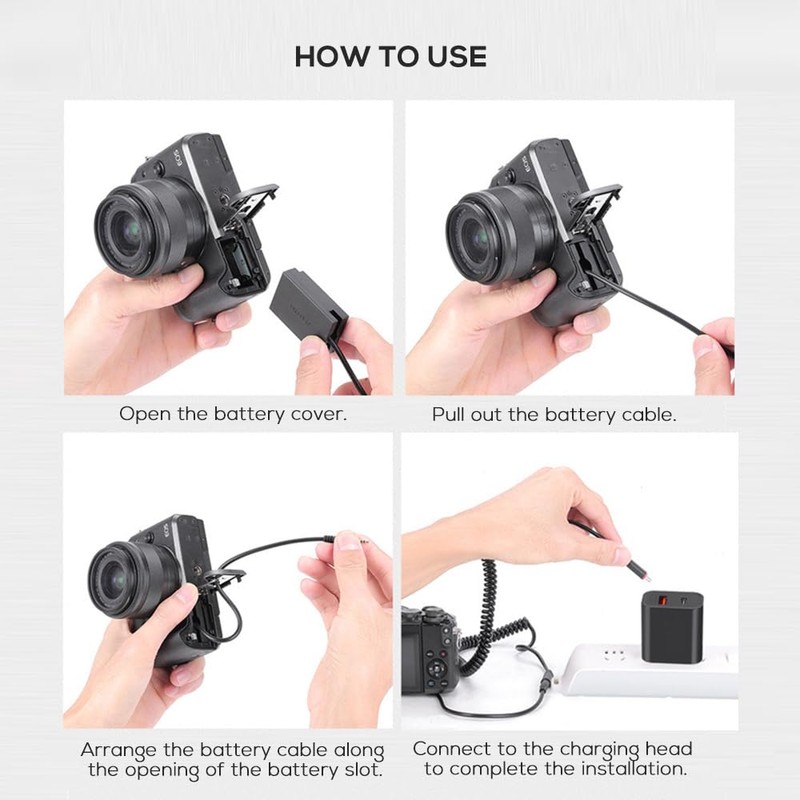 LP-E17 Dummy Battery AC Power Adapter Kit Continuous Power Supply
