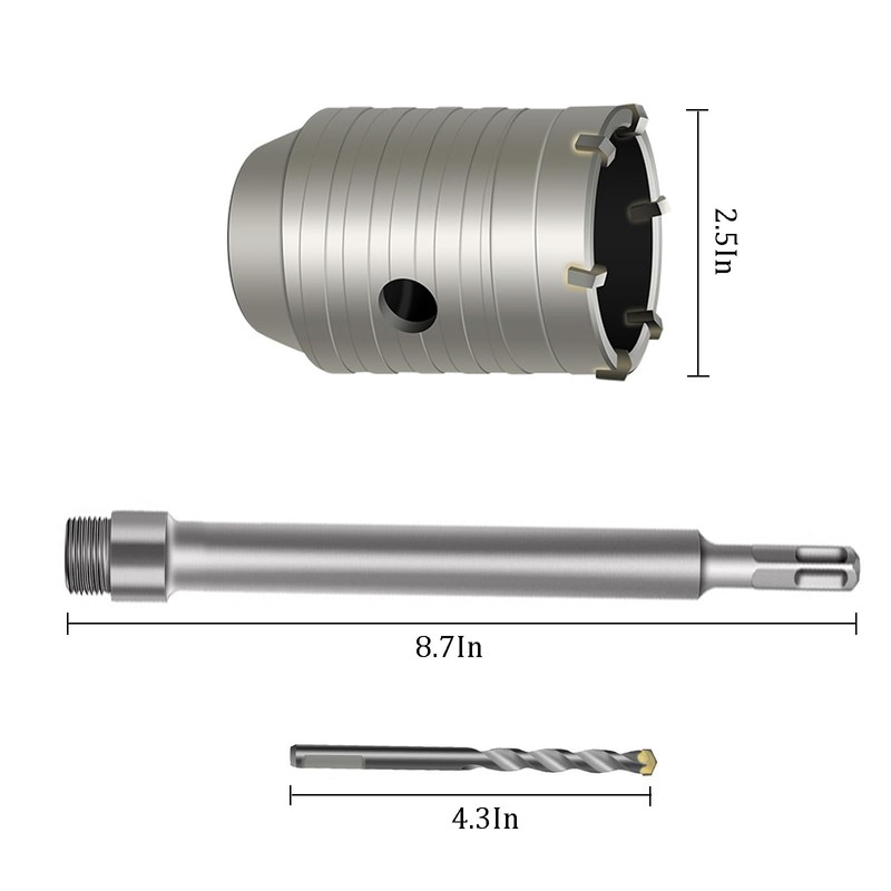 WUWEOT 2 Set 2 1/2 Inch Concrete Hole Saw with