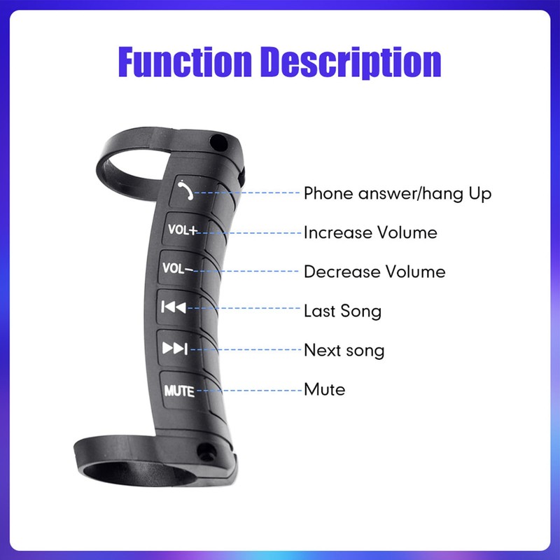 Car Steering Wheel Remote Control - Wireless Button Remote for