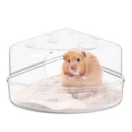 BUCATSTATE Hamster Toilet, Cheese, Corner Toilet, House, Comfortable, Clean, Clear Type, Bathroom, Washroom, Splatterproof, Deodorizing, Loose, Easy to Clean, Large, Transparent