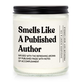 Shqiueos Gifts for Writers, Published Author Candle 7oz Lavender Scented