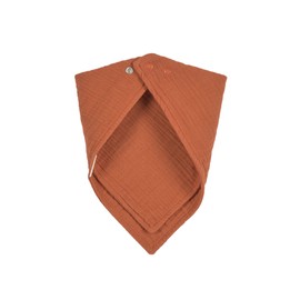 LÄSSIG Baby Children's Muslin GOTS Certified Gauze Triangular Bib Cotton Popper Double Layer / Bandana Rust