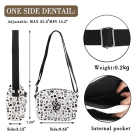 MEIKIUP Gothic Crossbody Purse Dark Academia Gift for Girls Punk Skull Bag Dark Romance Bookish Merch Skeleton Goth Backpack Bag (Dark Romance HB-UK)