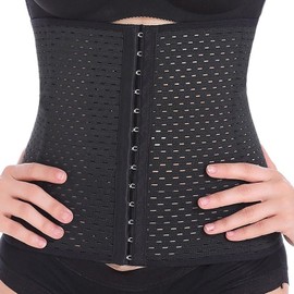 Everbellus Breathable Latex Corset Training Waist Cincher Women Black 2X-Large
