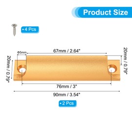 PATIKIL Window Sash Lift Handle 3", 2 Pcs Aluminum Alloy Finger Pulls Hole Center Cabinet Drawer Push Pull Handle with Screw for Sliding Window Home Kitchen Closet, Gold