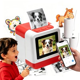 Lqqyee Smart AI Voice Sticker Maker Machine,Mini Sticker Printer for Kids, Inkless Portable Thermal Printer with Photo Printing, Sticker Printer Box for DIY Arts & Crafts, Birthday Gift