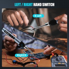 USB C Soldering Iron, 65W Soldering Iron Set with 6 Soldering Tips, 80-420°C Temperature Adjustable, Portable Soldering Iron with Smart Digital Screen, Soldering Iron Stand