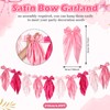 VitalCozy Bow Garland Banner Silk Bow Hanging Banner for Girls