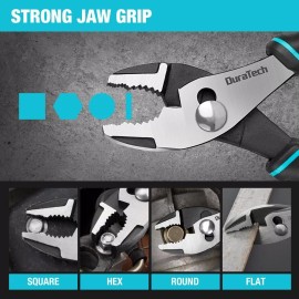 DURATECH Slip Joint Plier 6-inch High Carbon Steel TPR Handle Swivel Rivet Plier