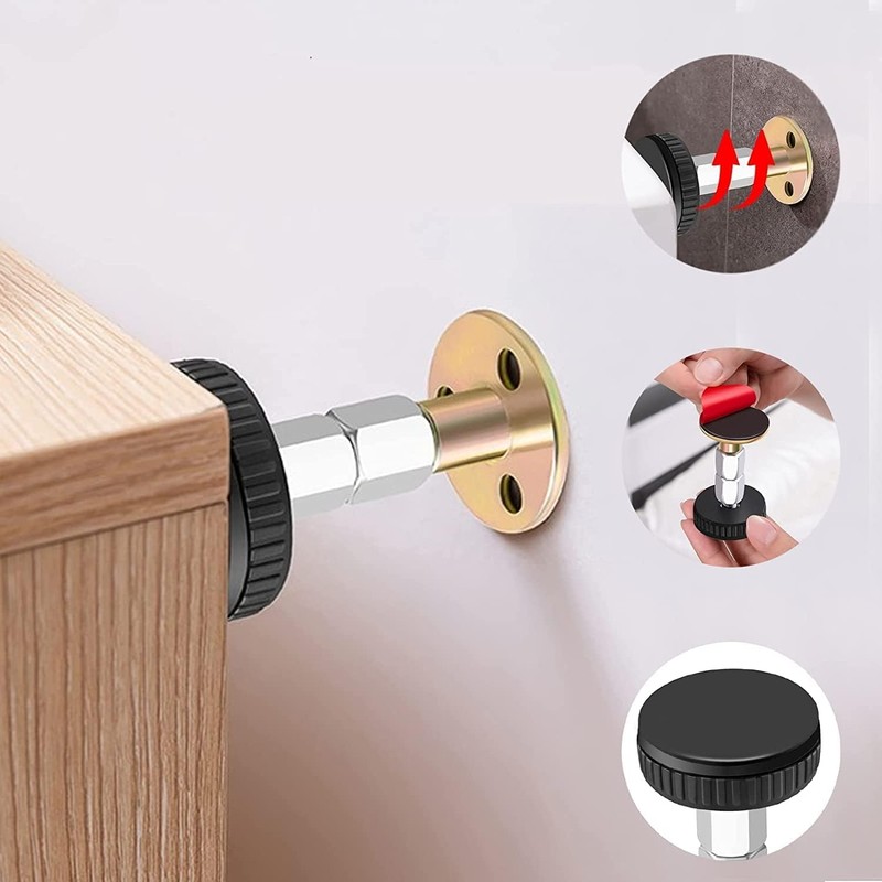 4 Piezas Marco de Cama Roscado Ajustable, Tapones de Cabecero,