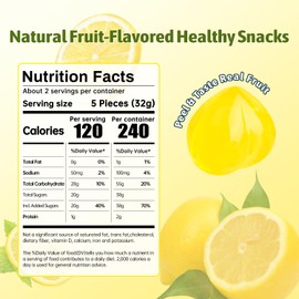 Peelable Gummy Candy Intense VC Lemon Fruit Chewy Gummi Snack Low Sugar & Calorie, Healthy Snacks For Kids & Adults – Individual Soft & Chewy Candy Snacks (3-PACK 9.53OZ, VC Lemon)